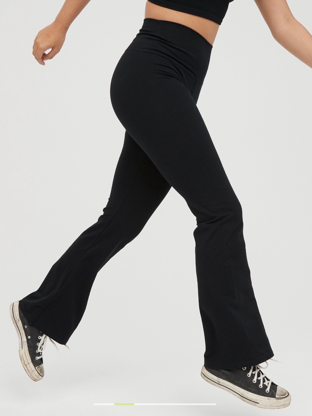 Offline OG Cotton High Waisted Flare Legging Aerie Short 30 Ankle Black Pants XS